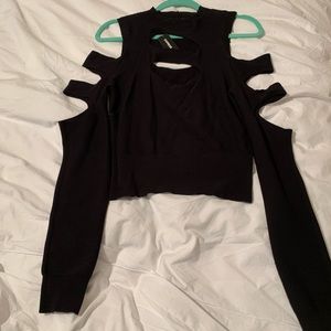 Cutout sweater crop top